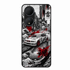 Japanese Wave Drift Racing Premium Glass Phone Case for Vivo Y100A 5G