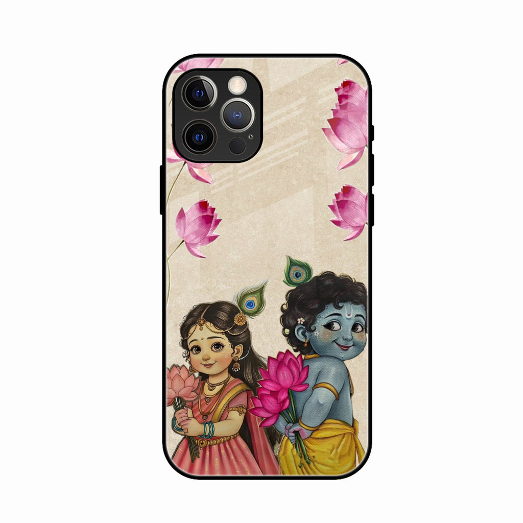 Krishna Eternal Lotus Glass Case for iPhone 16 Pro
