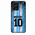 Blue Stripes Number 10 Football Glass Phone Case for Redmi Note 12 4G
