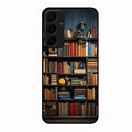 Colorful Bookshelf Art Glass Case Cover for Samsung Galaxy A35 5G
