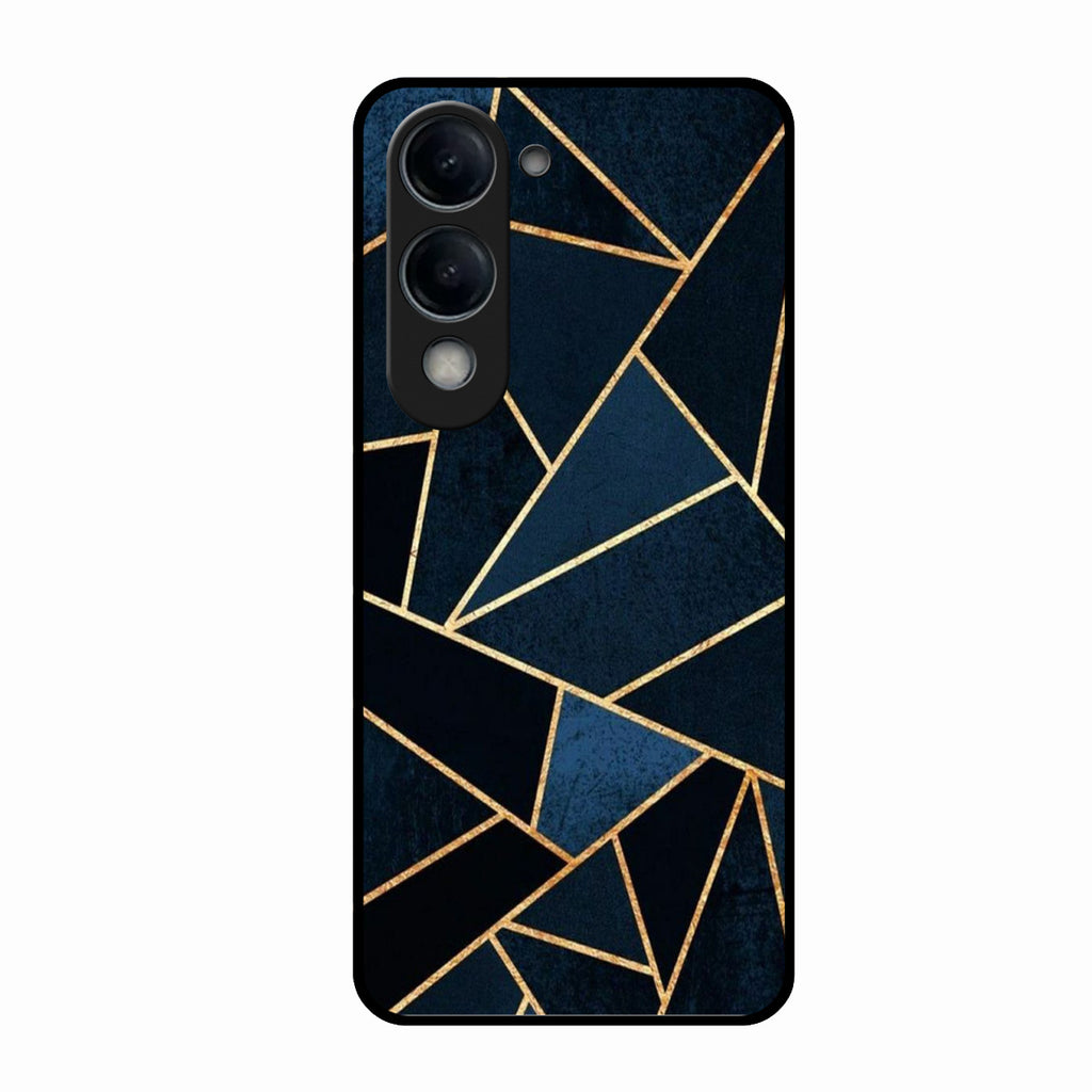 Midnight Gold Geometric Premium Glass Phone Case for Vivo T4 Lite 5G