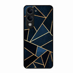 Midnight Gold Geometric Premium Glass Phone Case for Vivo T4 Lite 5G