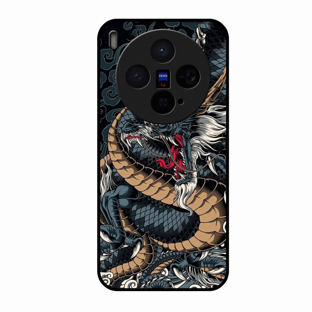 Midnight Dragon Glass Phone Case for Vivo X300 5G