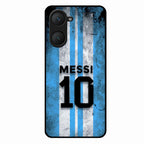 Blue Stripes Number 10 Football Glass Phone Case for Oppo A6X 5G