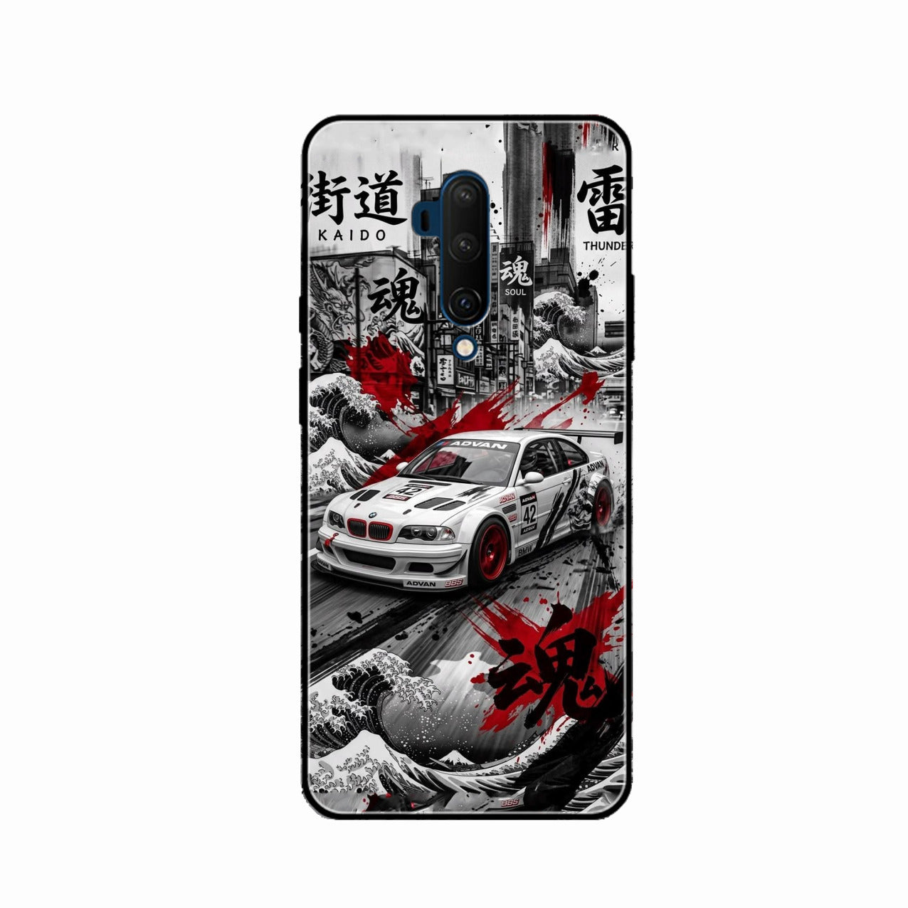Japanese Wave Drift Racing Premium Glass Phone Case for Oneplus 7T Pro