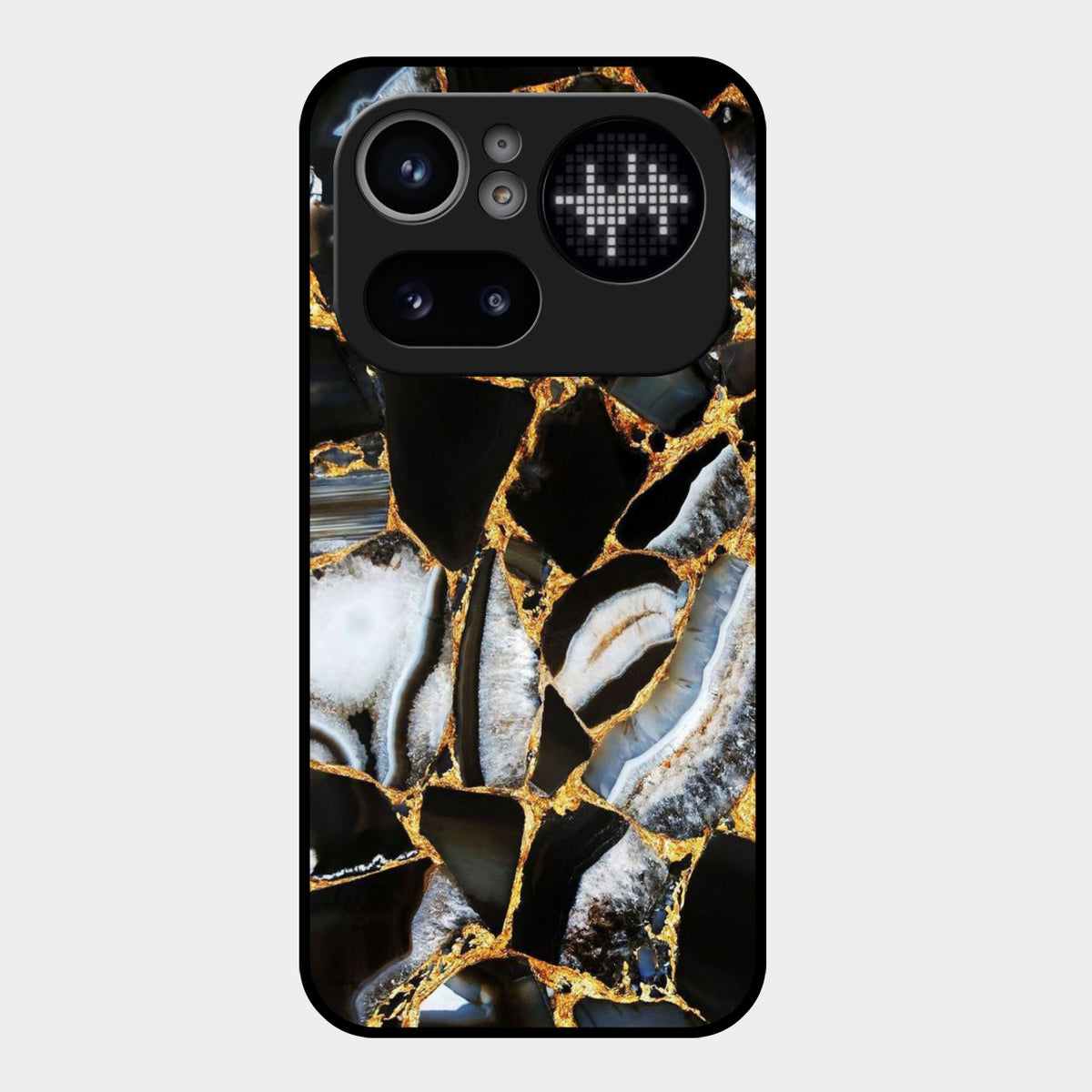 Black Gold Marble Glass Phone Case for Nothing Phone 4A Pro 5G