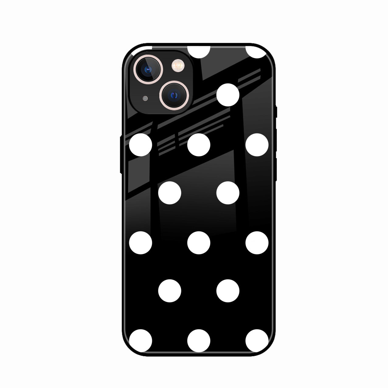 Classic Polka Dot Glass Phone Case for iPhone 14