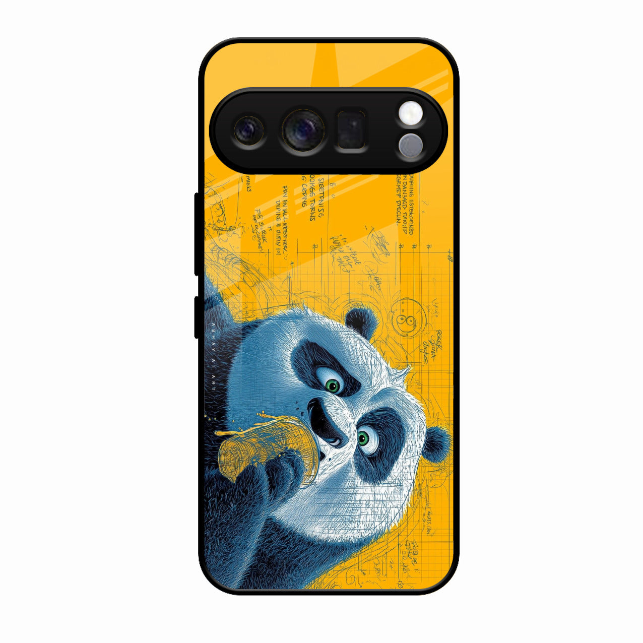 Cute Panda Sketch Premium Glass Phone Case for Google Pixel 10 Pro
