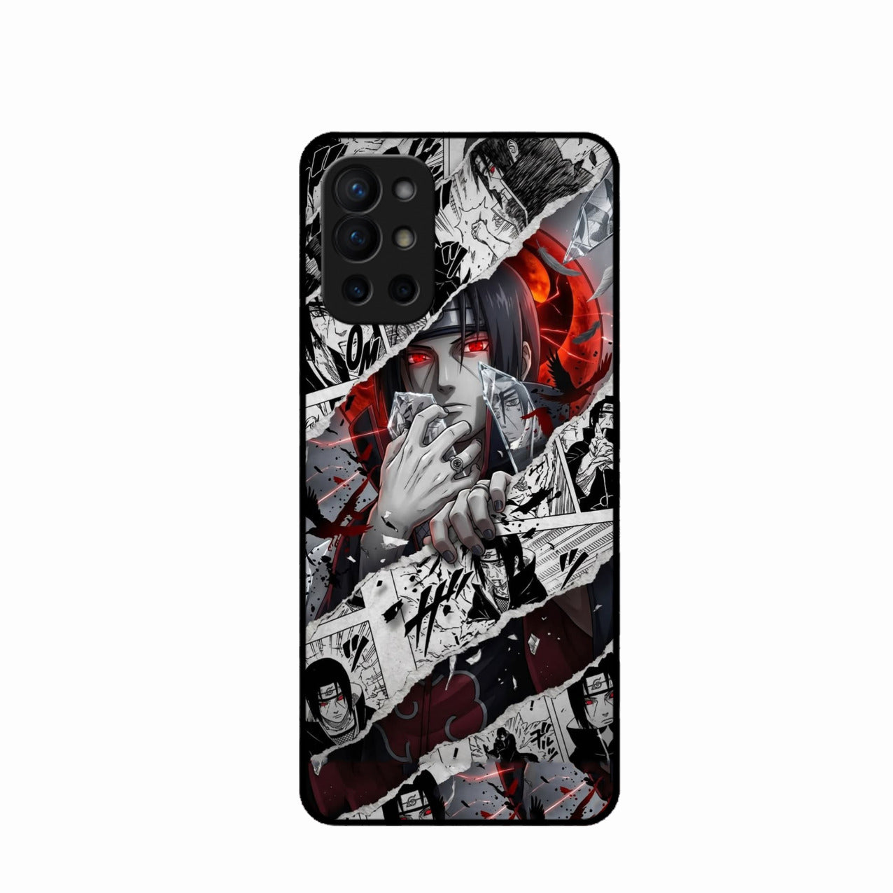 Itachi Uchiha Manga Collage Glass Phone Case for Oneplus 9R 5G