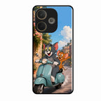 Cartoon Scooter Adventure Premium Glass Phone Case for Oppo A5 Pro 5G