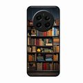 Colorful Bookshelf Art Glass Case Cover for Realme P1 5G