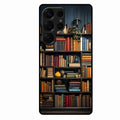 Colorful Bookshelf Art Glass Case Cover for Samsung Galaxy S25 Ultra 5G