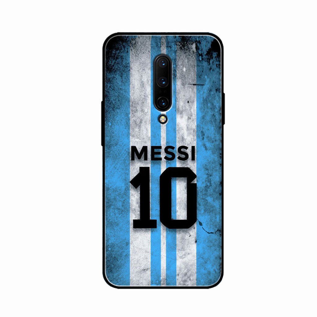Blue Stripes Number 10 Football Glass Phone Case for Oneplus 7 Pro