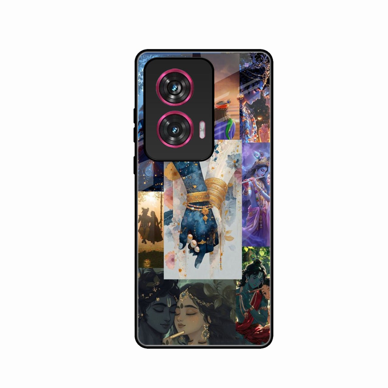 Eternal Radha Krishna Love Glass Phone Case for Motorola G85 5G
