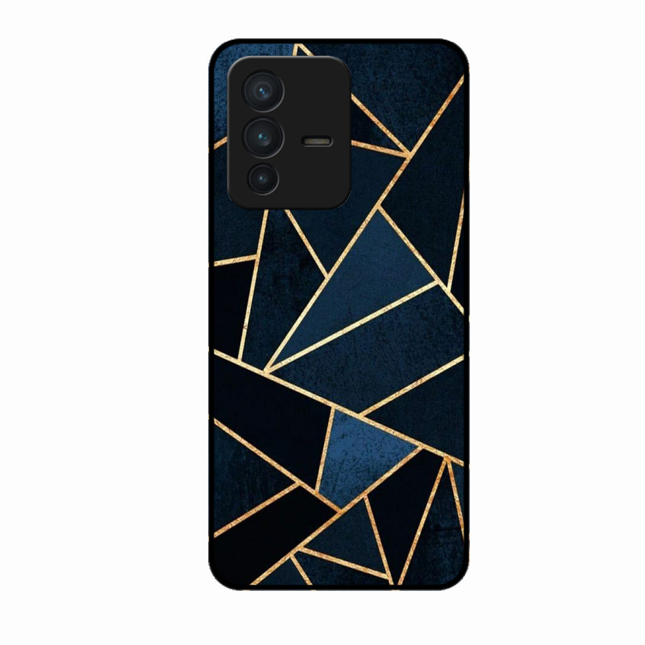 Midnight Gold Geometric Premium Glass Phone Case for Vivo V23 5G