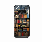 Colorful Bookshelf Art Glass Case Cover for Nothing Phone 2a