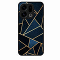 Midnight Gold Geometric Premium Glass Phone Case for Oppo Find X9 5G