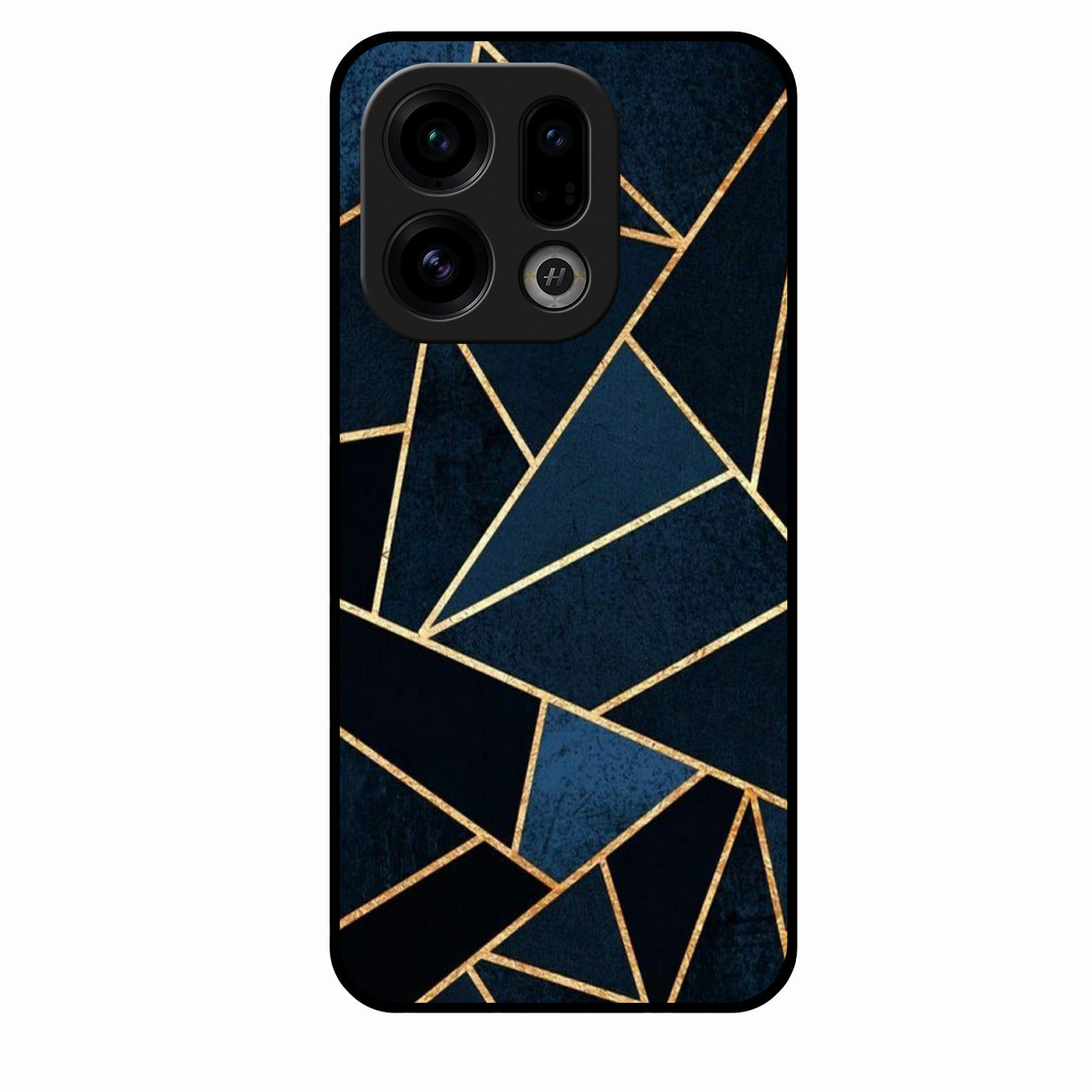 Midnight Gold Geometric Premium Glass Phone Case for Oppo Find X9 5G