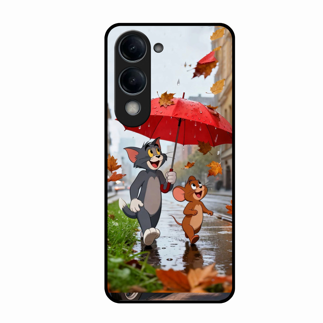 Rainy Day Cartoon Glass Phone Case for Vivo T4 Lite 5G