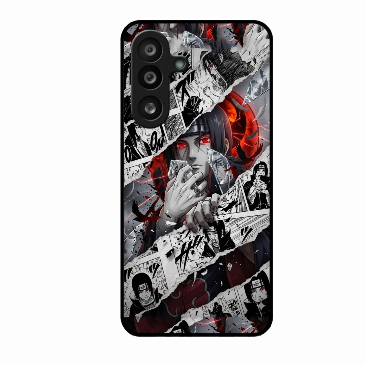 Itachi Uchiha Manga Collage Glass Phone Case for Samsung Galaxy F56 5G