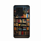 Colorful Bookshelf Art Glass Case Cover for iQOO Neo 7 5G