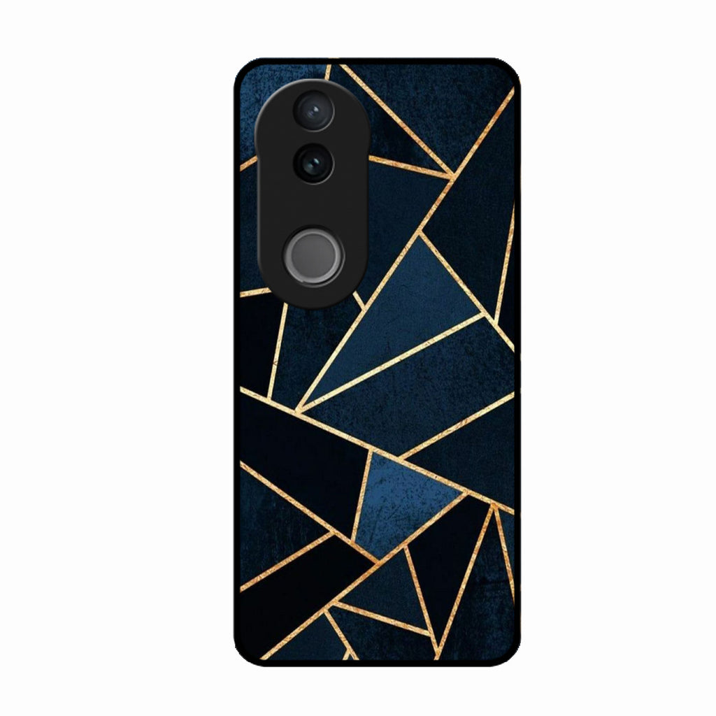 Midnight Gold Geometric Premium Glass Phone Case for Vivo T4R 5G