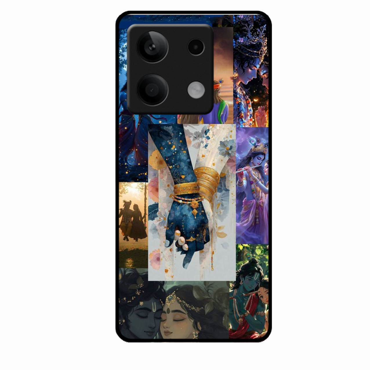 Eternal Radha Krishna Love Glass Phone Case for Motorola Edge 60 Pro 5G