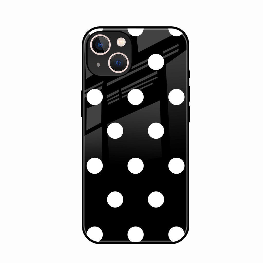 Classic Polka Dot Glass Phone Case for iPhone 13