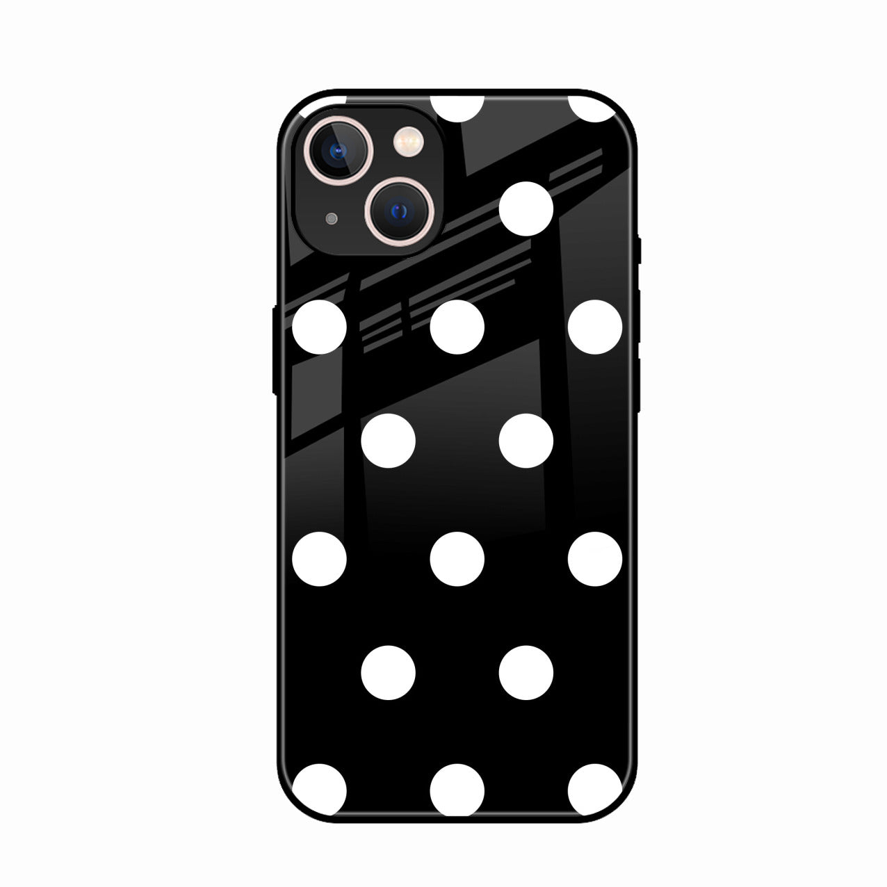 Classic Polka Dot Glass Phone Case for iPhone 13