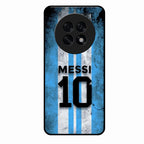 Blue Stripes Number 10 Football Glass Phone Case for Oppo F31 Pro Plus 5G