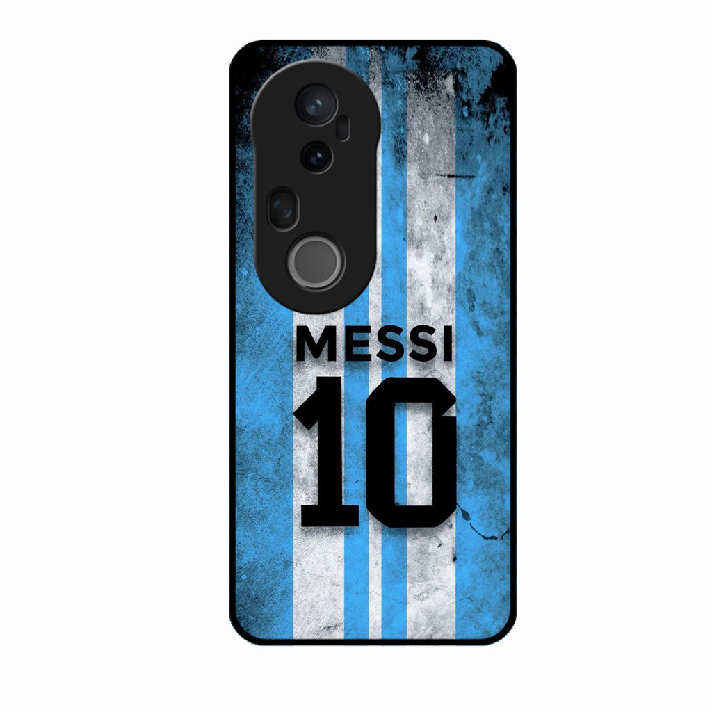 Blue Stripes Number 10 Football Glass Phone Case for Vivo T4 Ultra 5G