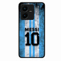 Blue Stripes Number 10 Football Glass Phone Case for Vivo Y22