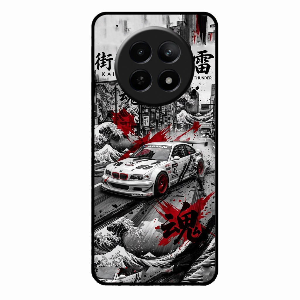 Japanese Wave Drift Racing Premium Glass Phone Case for Realme 12 5G