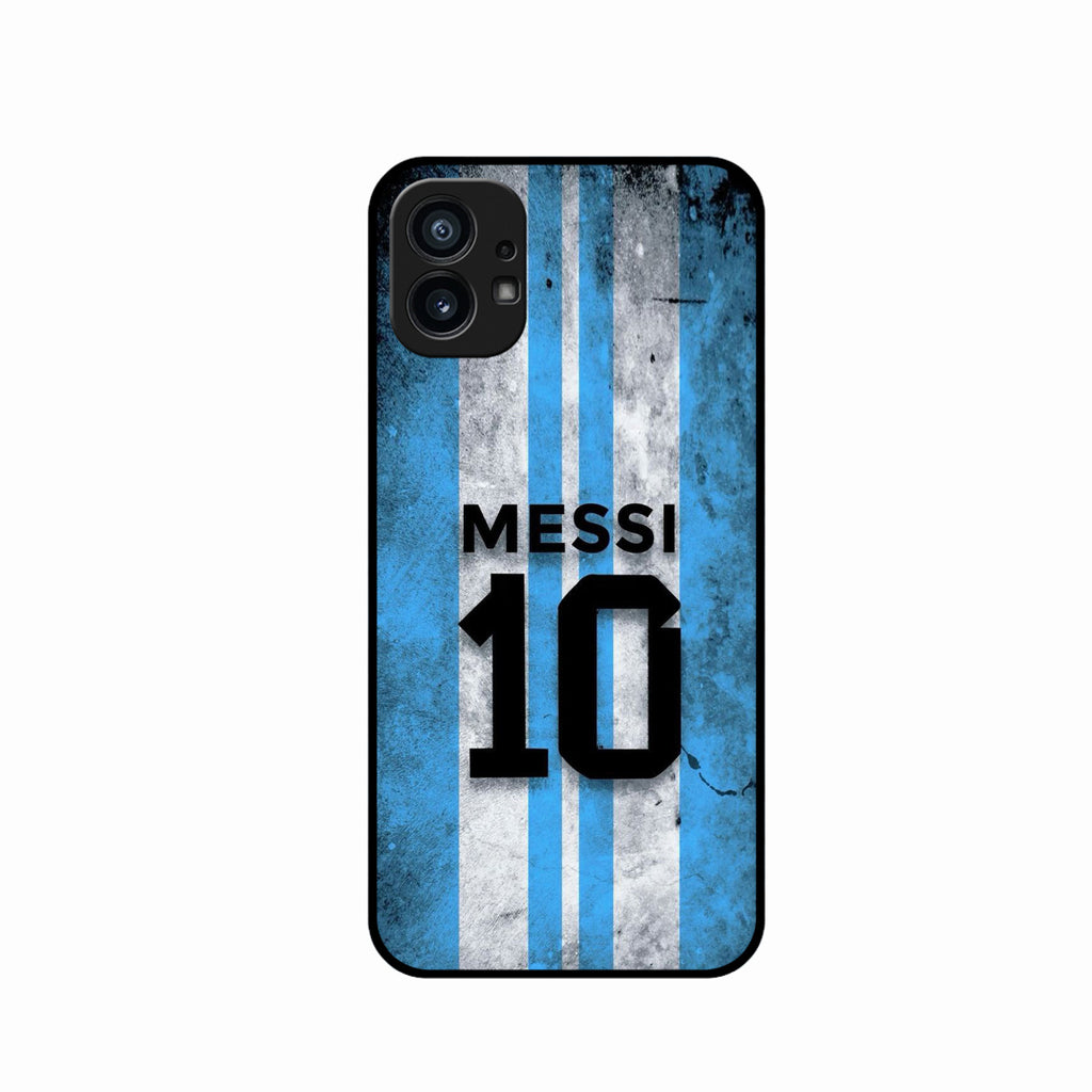 Blue Stripes Number 10 Football Glass Phone Case for Nothing Phone 1
