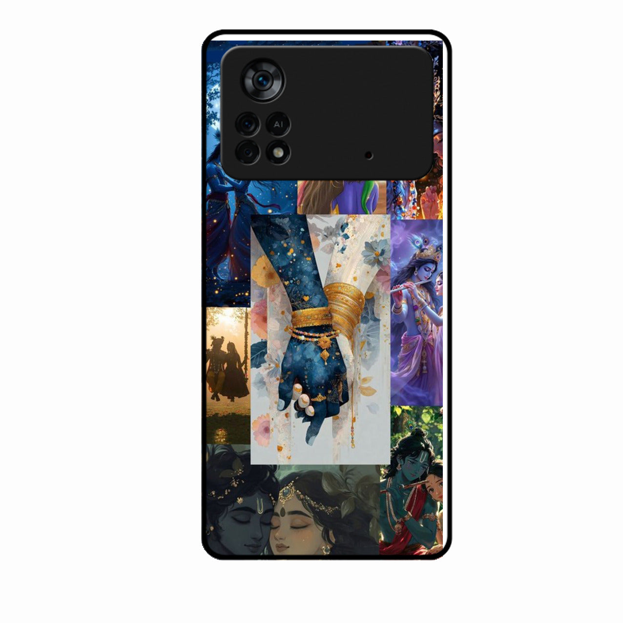 Eternal Radha Krishna Love Glass Phone Case for Poco X4 Pro 5G