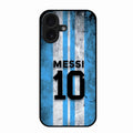 Blue Stripes Number 10 Football Glass Phone Case for iPhone 16