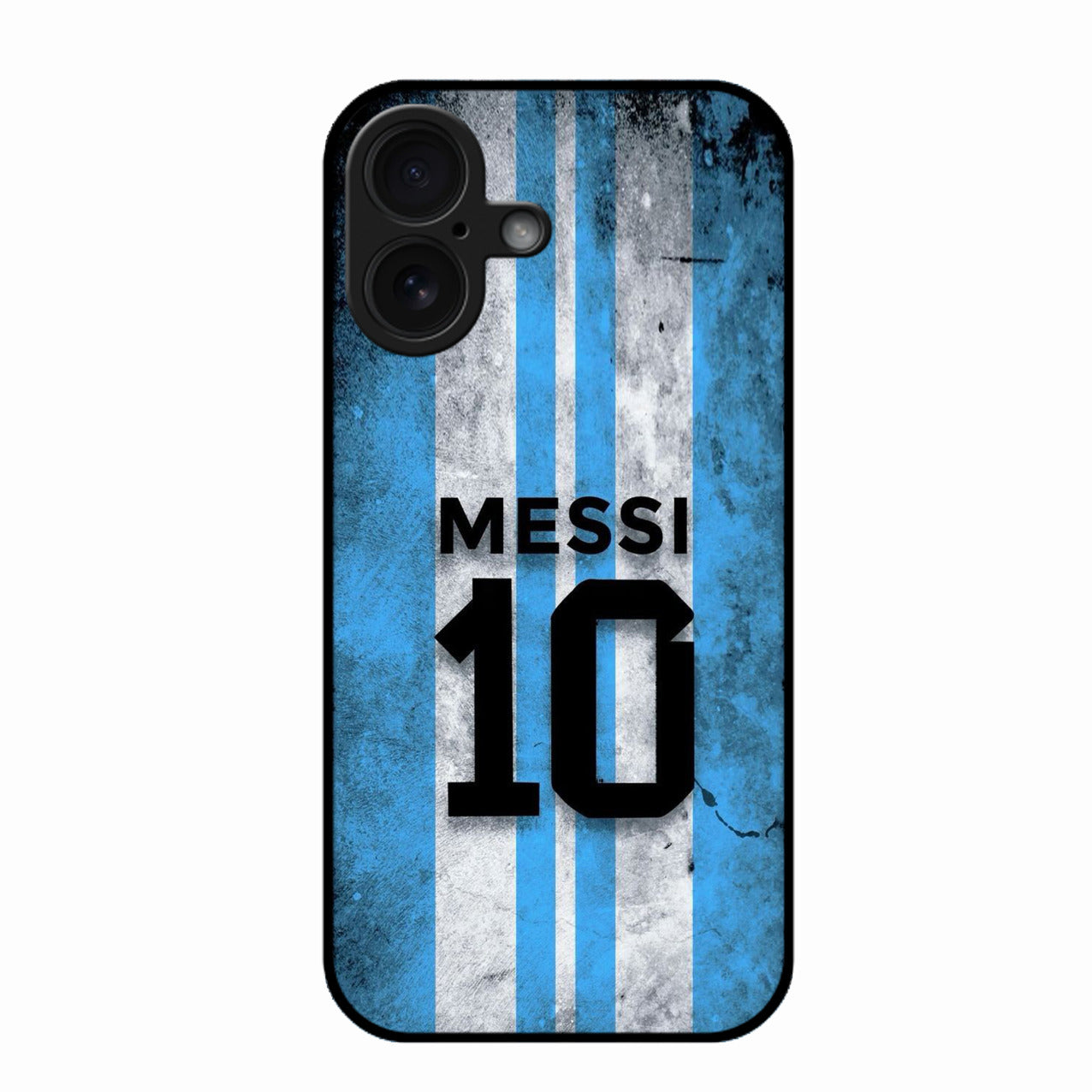 Blue Stripes Number 10 Football Glass Phone Case for iPhone 16