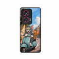 Cartoon Scooter Adventure Premium Glass Phone Case for Motorola Edge 50 Fusion 5G