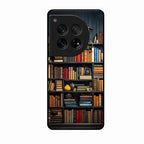 Colorful Bookshelf Art Glass Case Cover for Oneplus 12 5G