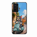 Cartoon Scooter Adventure Premium Glass Phone Case for Vivo V23E 5G