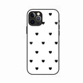 Heart Pattern White Glass Case Cover for iPhone 12 Pro Max