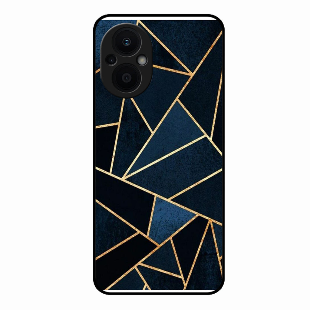 Midnight Gold Geometric Premium Glass Phone Case for Oppo F21S Pro 5G