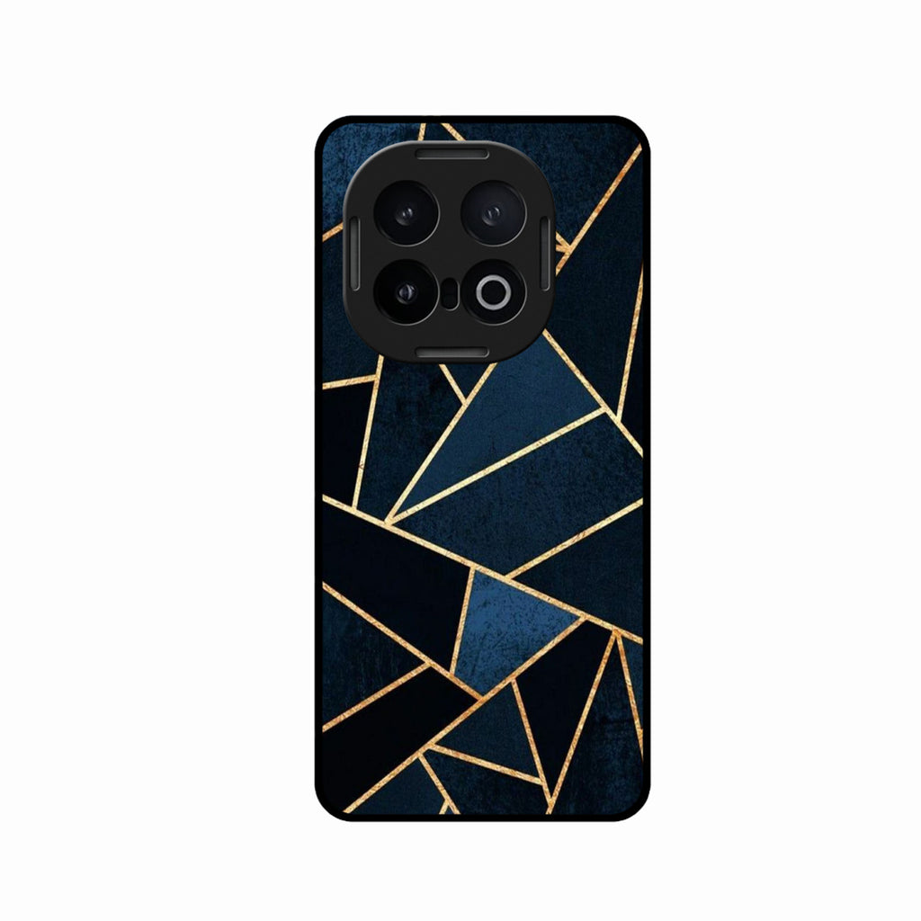 Midnight Gold Geometric Premium Glass Phone Case for iQOO 13 5G