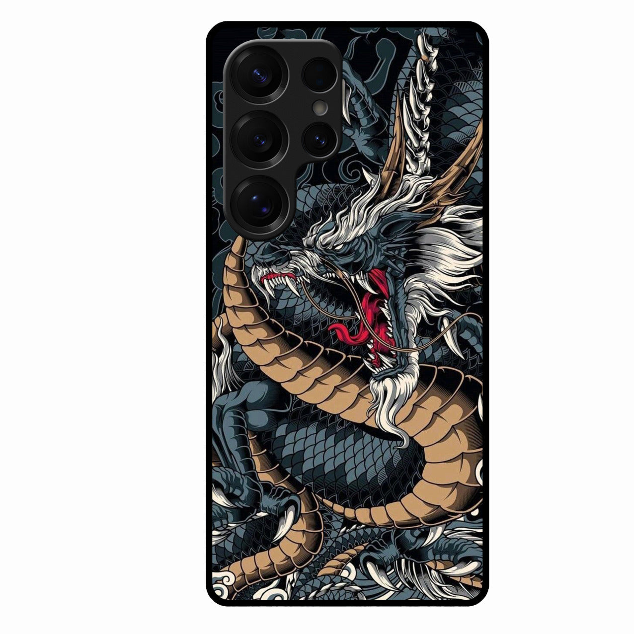Midnight Dragon Glass Phone Case for Samsung Galaxy S25 Ultra 5G