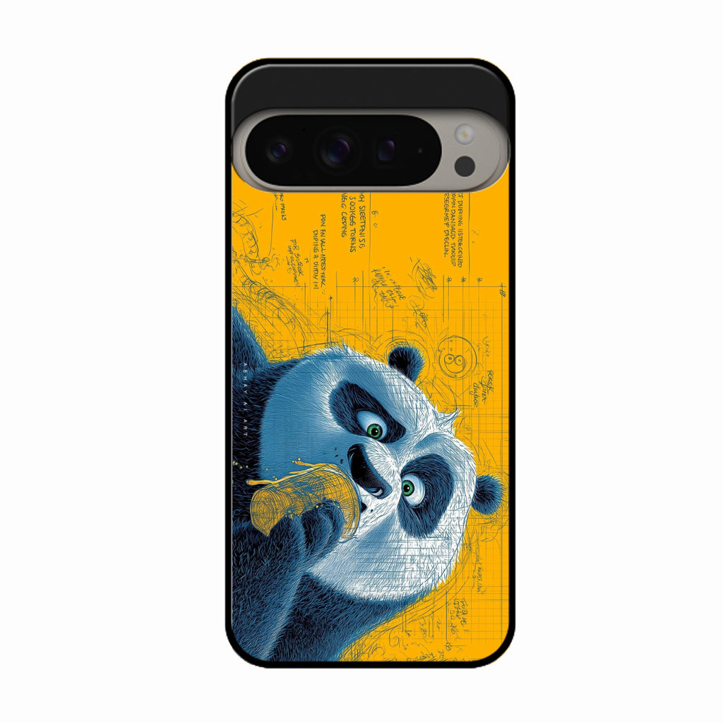 Cute Panda Sketch Premium Glass Phone Case for Google Pixel 9 Pro Xl