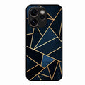 Midnight Gold Geometric Premium Glass Phone Case for Oppo Reno 15C 5G