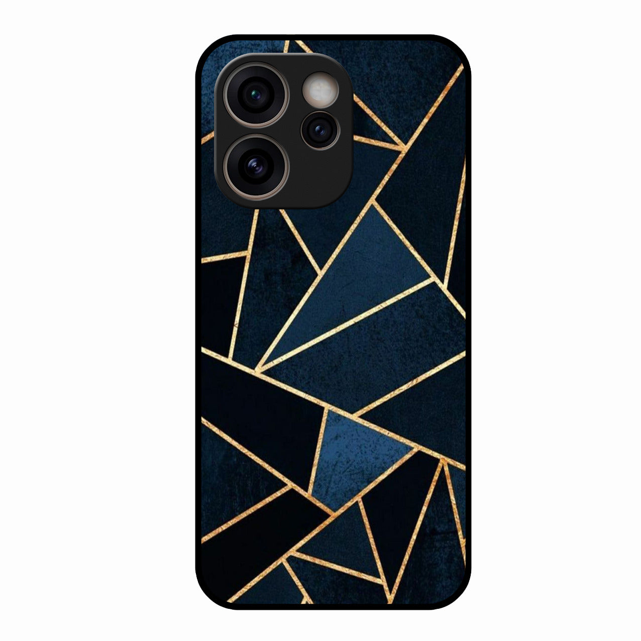Midnight Gold Geometric Premium Glass Phone Case for Oppo Reno 15C 5G