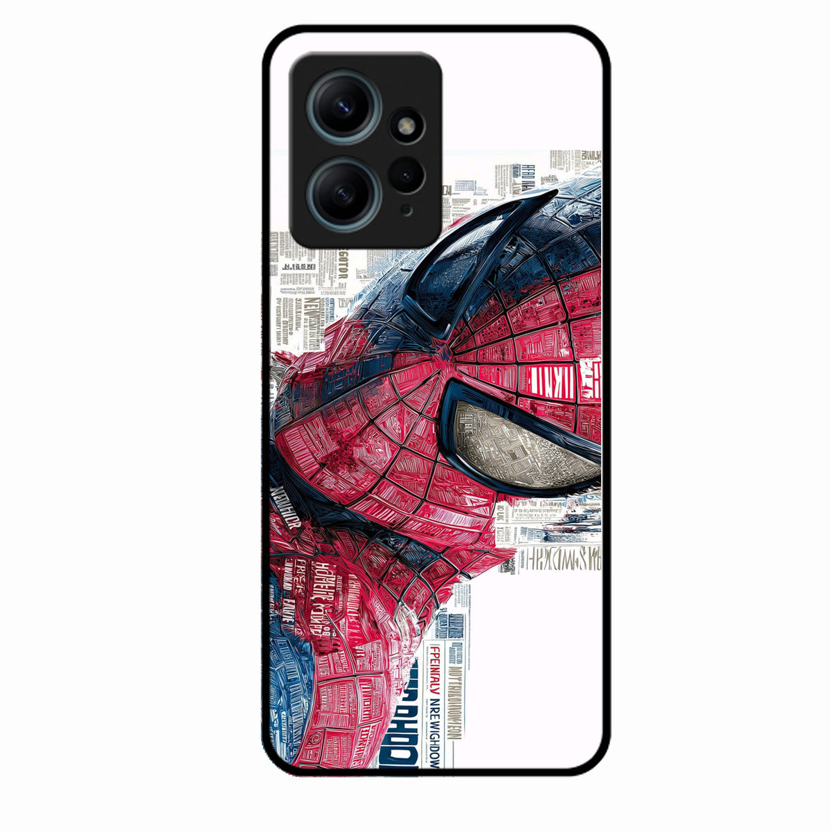 Red Blue Web Hero Glass Phone Cover for Redmi Note 12 4G