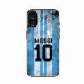Blue Stripes Number 10 Football Glass Phone Case for iPhone 17