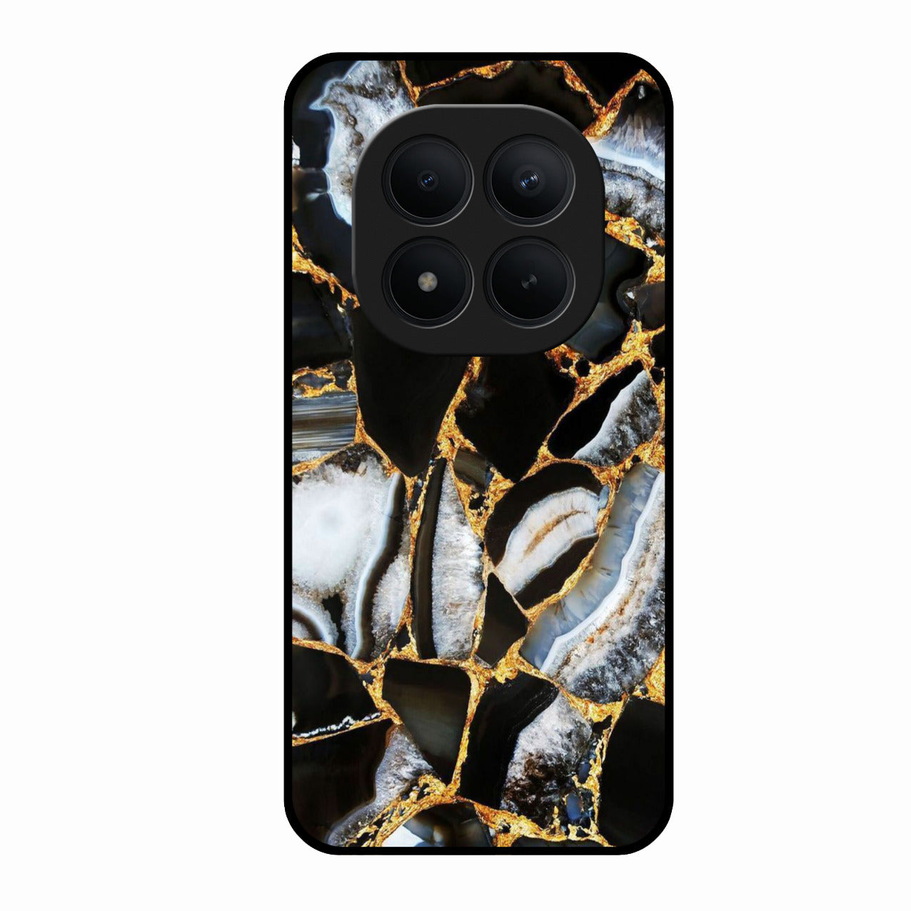 Black Gold Marble Glass Phone Case for Redmi Note 15 Pro Plus 5G